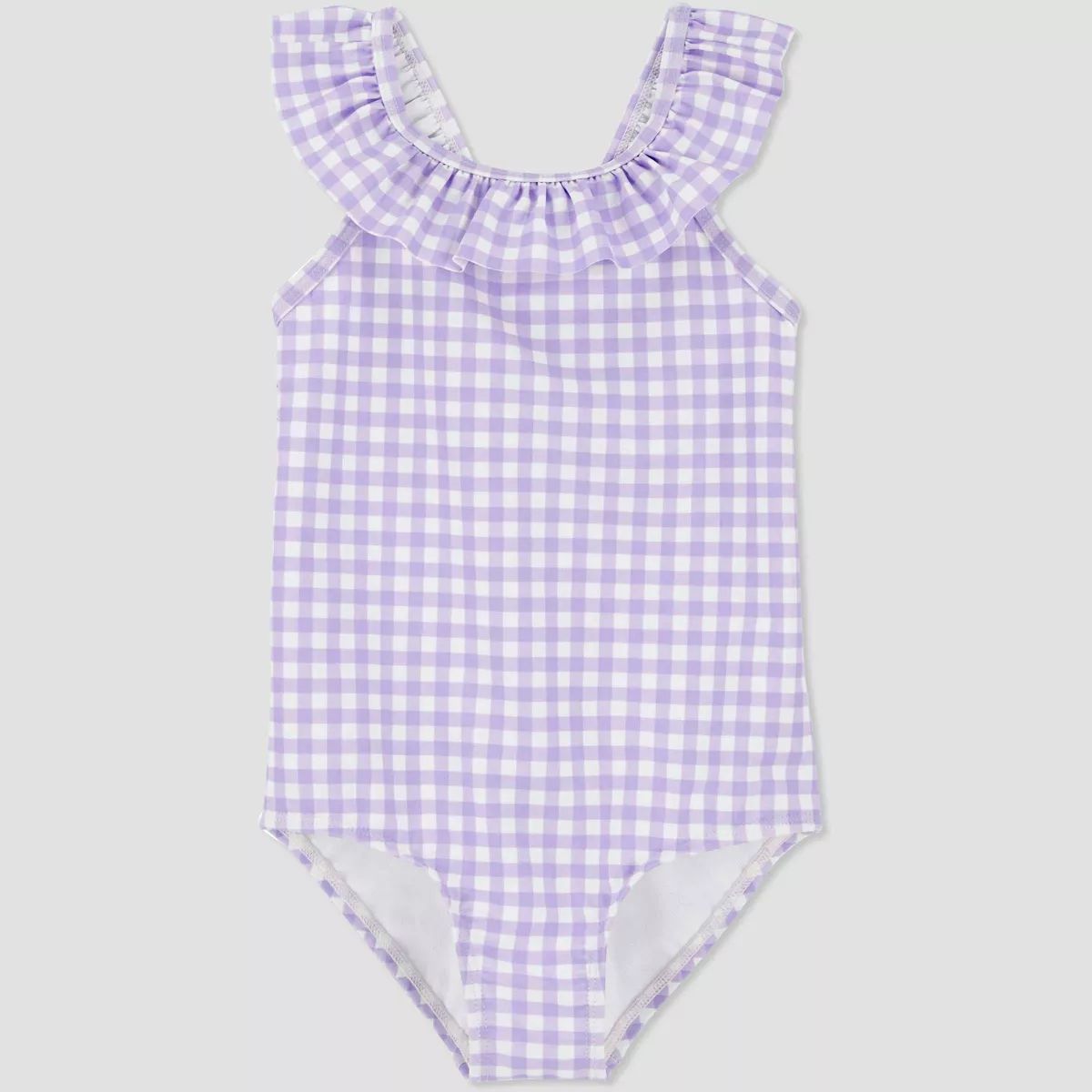 Carter's Just One You®️ Baby Girls' Ruffle One Piece Swimsuit - Lavender/White 12M | Target