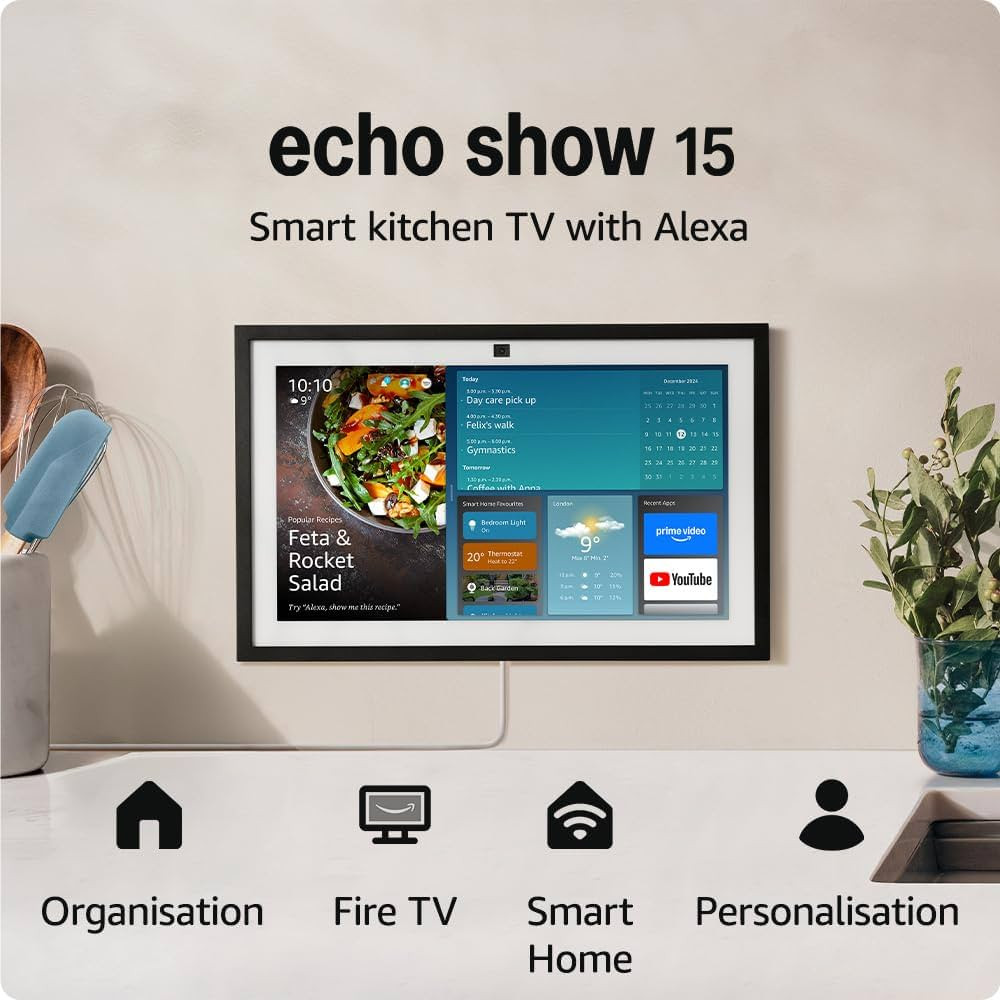Amazon Echo Show 15 | Full HD 15.6" smart display with Alexa, built-in Fire TV and Alexa Voice Re... | Amazon (UK)