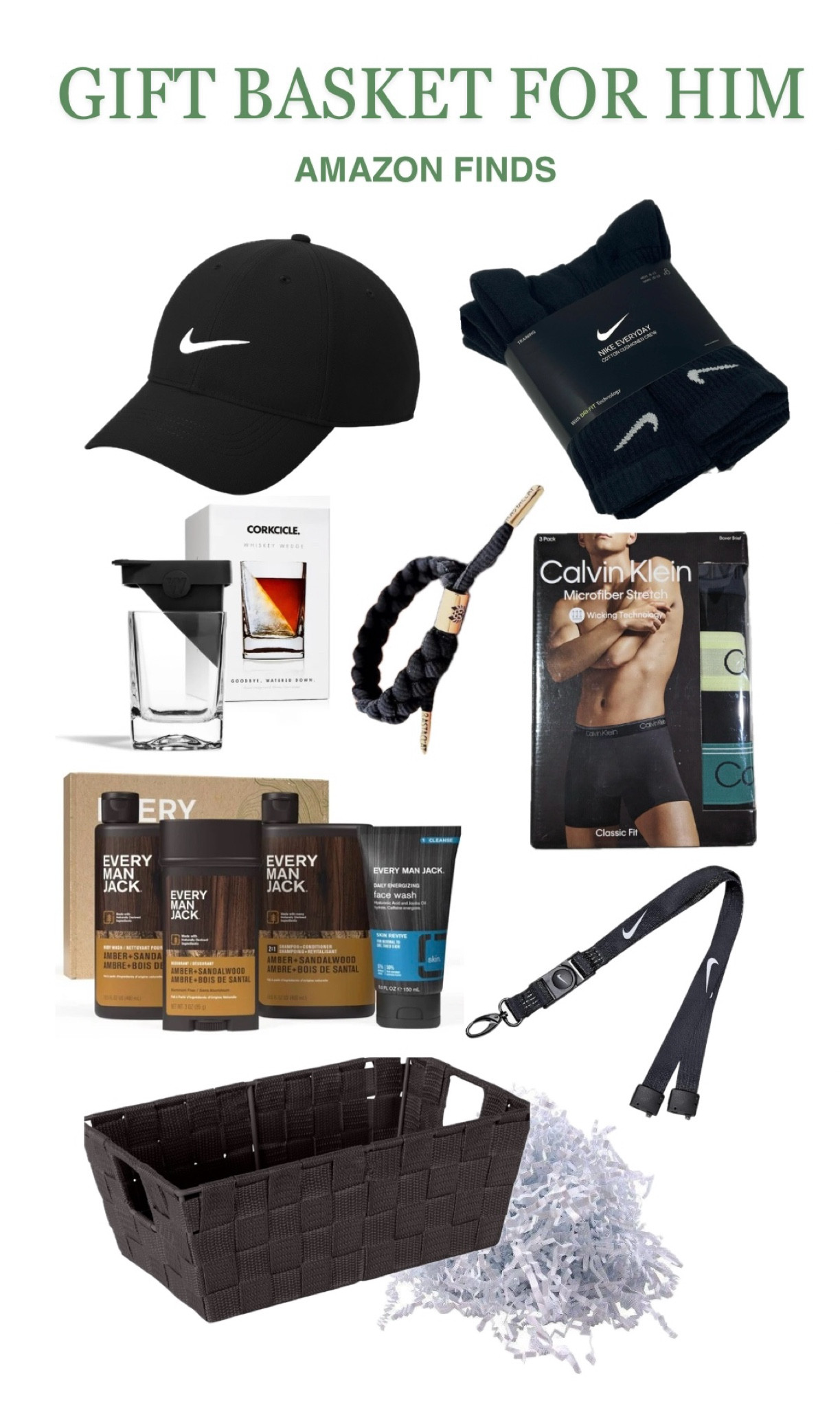 Gift Basket for him! Perfect for birthdays, holidays, anniversaries. Baskets are a nice way of getting someone things that they won’t get for themselves! P.S. all found on Amazon!

#LTKParties #LTKMens #LTKFindsUnder100