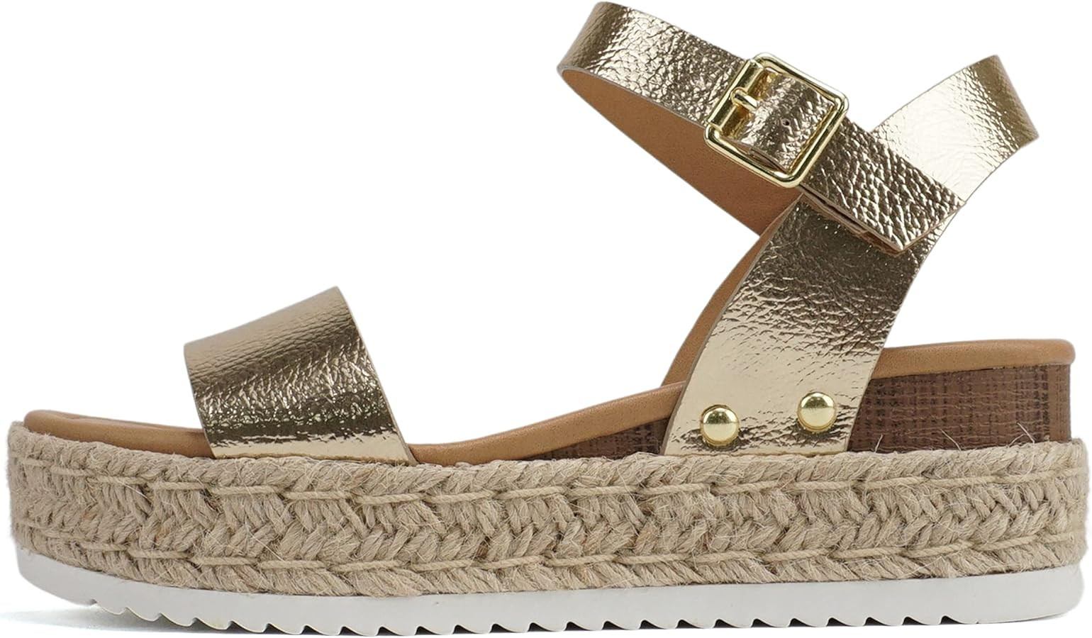 Soda CLIP ~ Women Open Toe Ankle Strap Platform Espadrille Sandal | Amazon (US)