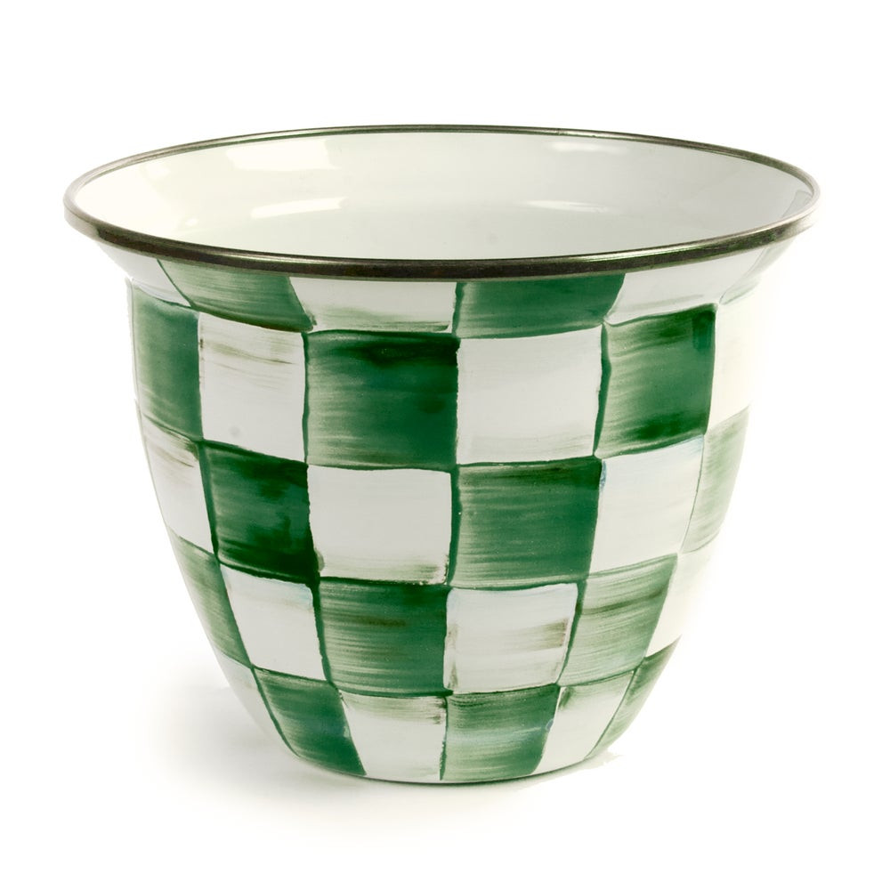 Emerald Check Large Flower Pot | MacKenzie-Childs