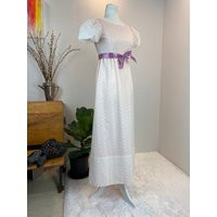 Vintage 1960S Eyelet Dress Pink Satin Lining, Puff Sleeves | Etsy (US)