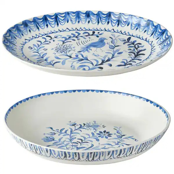 Fitz and Floyd Sicily Blue Serve Bowl/Platter Set | Bed Bath & Beyond
