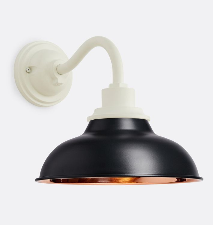 Carson 12" Wall Sconce with White Base | Rejuvenation