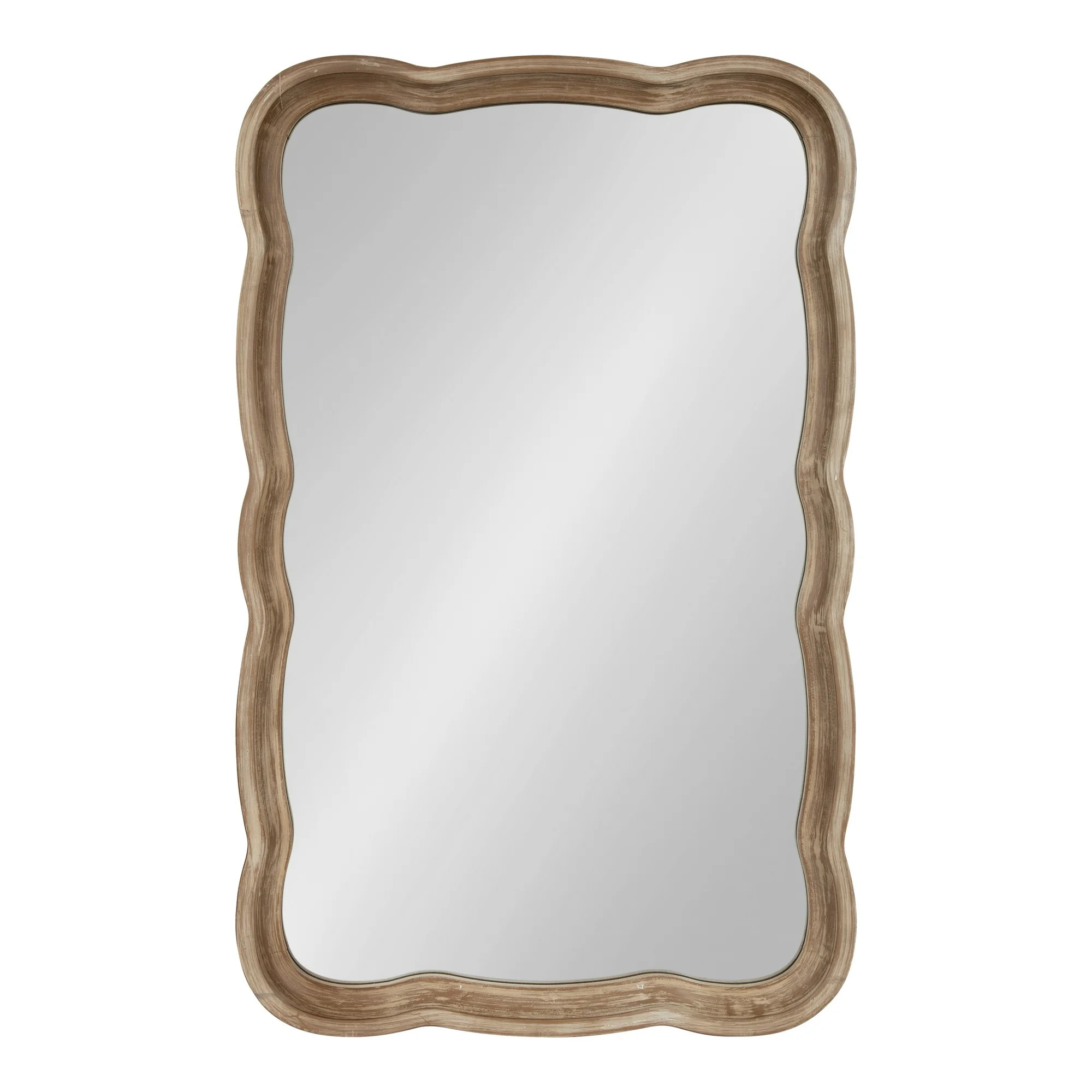 Kate and Laurel Hatherleigh Decorative Shabby Chic Scallop Wood Wall Mirror, Rustic Brown, 23.5x3... | Walmart (US)