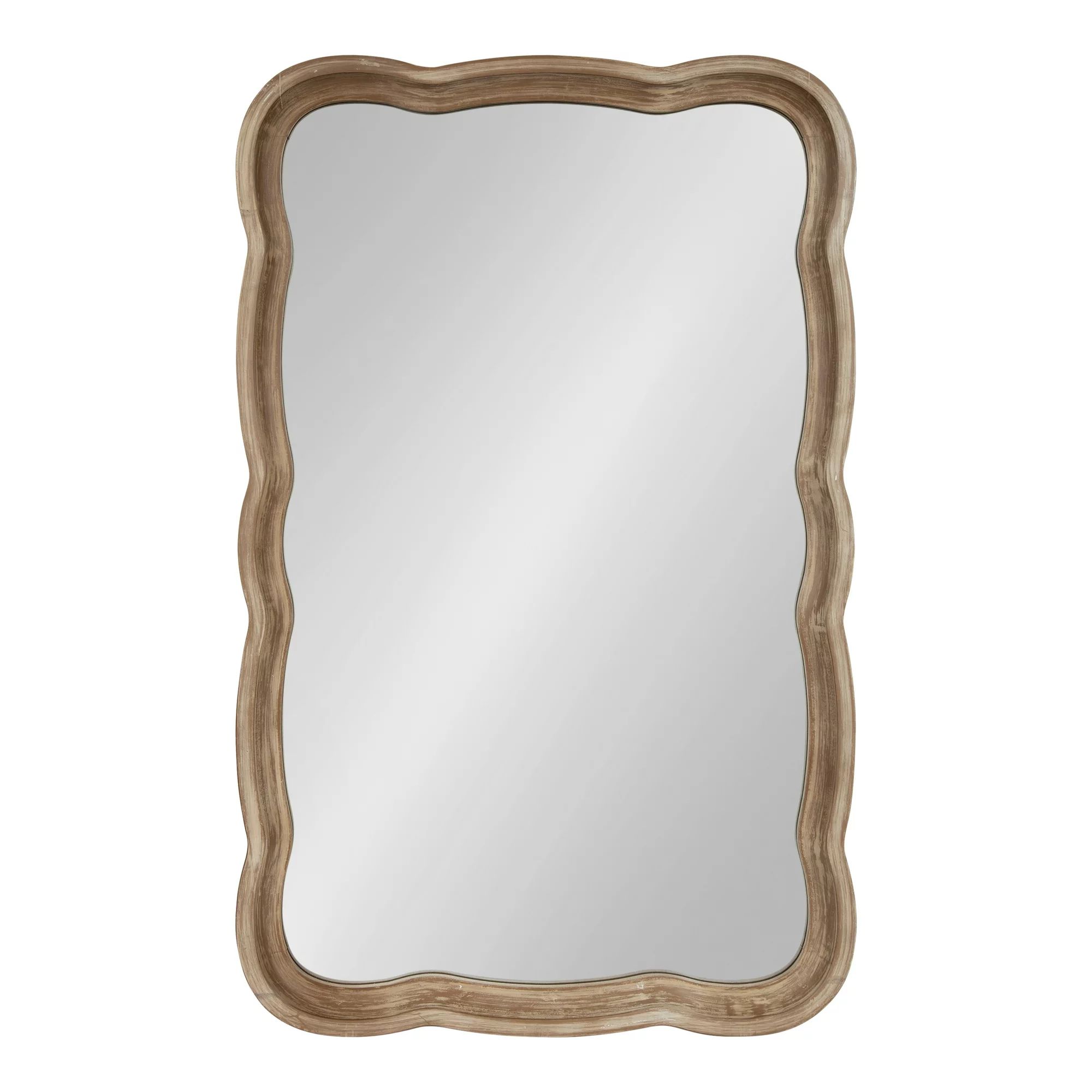 Kate and Laurel Hatherleigh Decorative Shabby Chic Scallop Wood Wall Mirror, Rustic Brown, 23.5x3... | Walmart (US)
