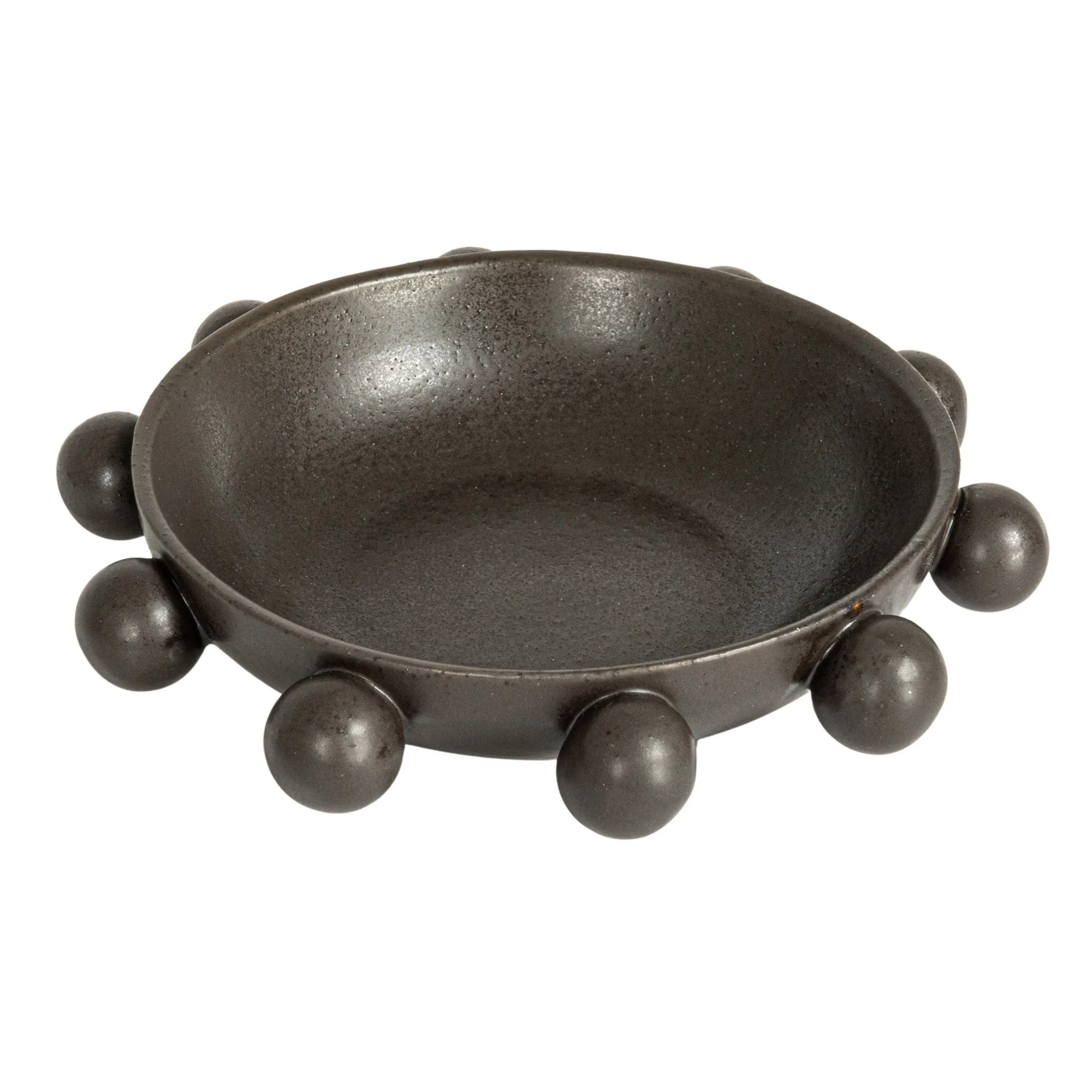 Bloomingville 9.75 Inches Stoneware Bowl with Orbs and Reactive Glaze, Black | Walmart (US)