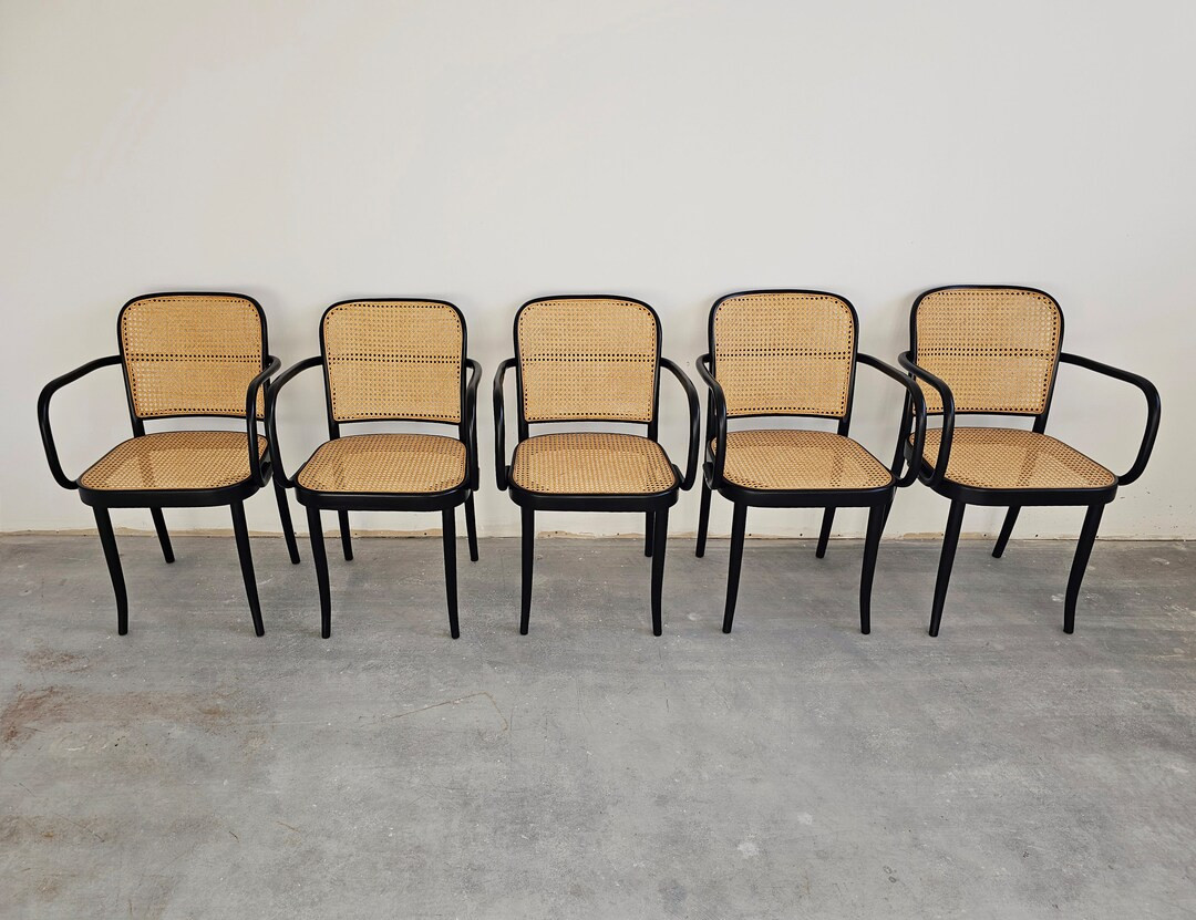 1 of 5 Black Bentwood Dining Armchairs Designed by Josef Hoffmann for Mundus Model Prague / Cane ... | Etsy (US)