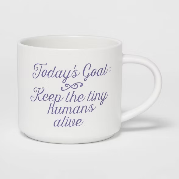 16oz Stoneware Today's Goal Stacking Mug Pink - Threshold™ | Target