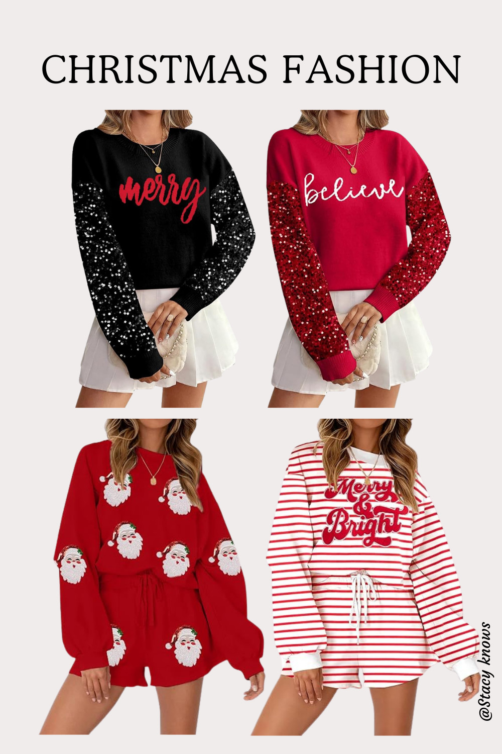Get cozy and festive! I'm sharing the cutest holiday Christmas sweatshirts and matching 2-piece sets to keep you comfortable and stylish all season long. Perfect for lounging or holiday photos! Everything is linked on my LTK. 
#LTKholiday #ChristmasSweatshirts #MatchingSets #HolidayPajamas #CozyStyle #TwoPieceSet #ChristmasOutfit #FestiveFashion #HolidayGifts #LTKunder50 

 #LTKGiftGuide #LTKHoliday #LTKootd