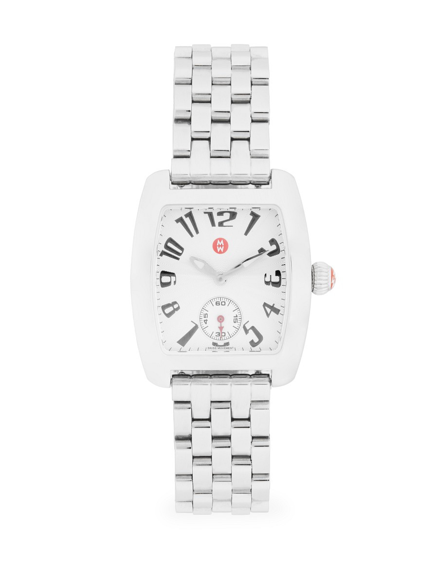 Michele 28MM Stainless Steel Square Bracelet Watch | Saks Fifth Avenue OFF 5TH