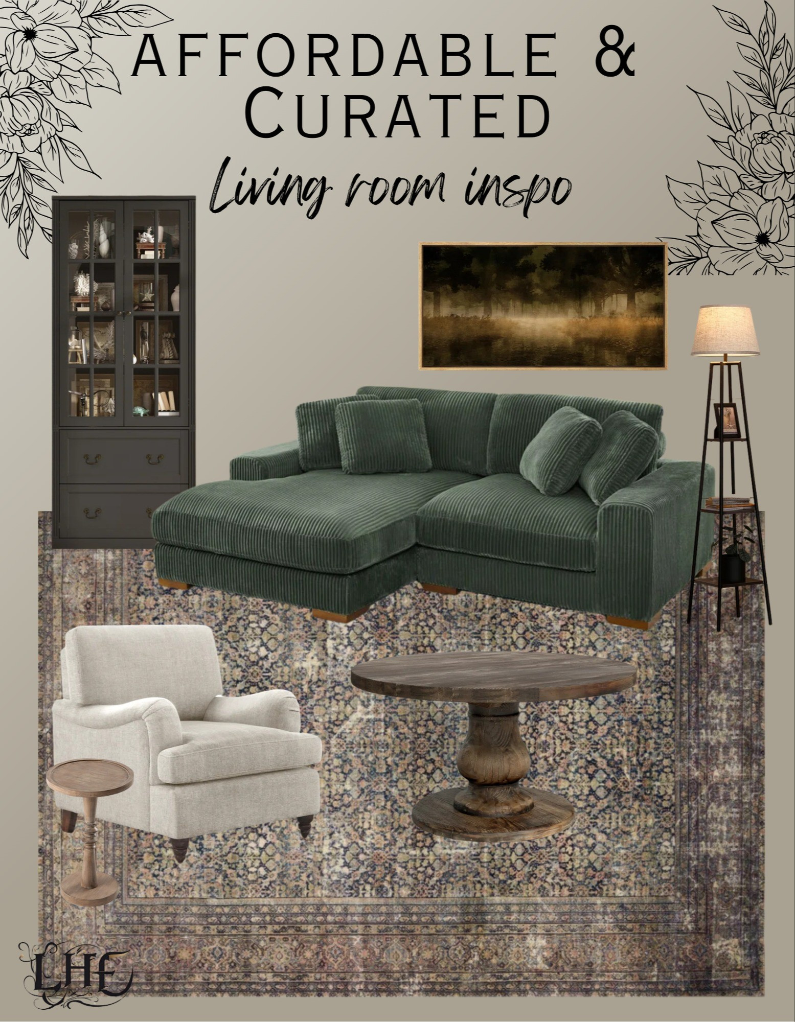 Affordable living room inspo! Shop by selecting the thumbnails below 👇. . . Living room inspo, affordable living room inspo, wall art, rustic farmhouse, farmhouse living room, rustic farmhouse living room, affordable living room furniture, living room furniture, affordable couch, couch, sofa, chair, sitting chair, cozy chair, Pedestal coffee table, wayfair home, storage cabinet, curio cabinet, living room cabinet, floor lamp, vintage rug, washable vintage rug, rustic farmhouse rug, area rug 

#LTKHome #LTKSaleAlert #LTKStyleTip