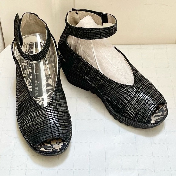 Bernie Mev Mely peep toe ankle strap platform wedge sandals | Poshmark