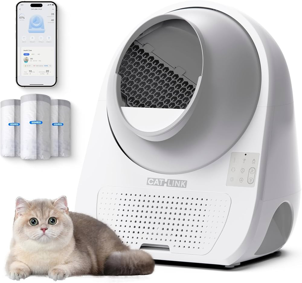 CATLINK Self Cleaning Cat Litter Box for Multiple Cats, Health Monitoring, Automatic Litter Box w... | Amazon (US)