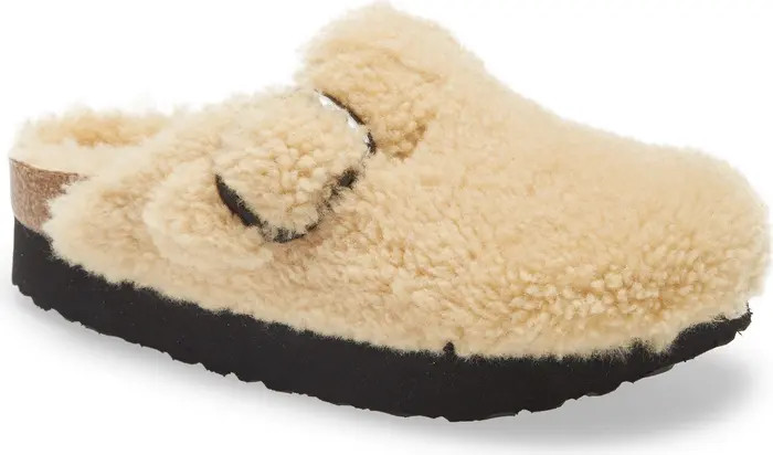 Birkenstock Papillio by Birkenstock Boston Big Buckle Genuine Shearling Clog | Nordstrom | Nordstrom