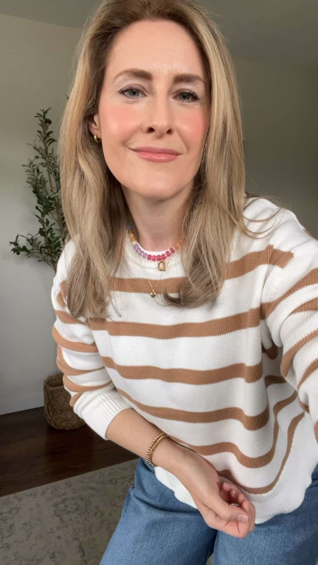 This cotton stripe sweater is under $20 at Walmart, last week’s best seller! I went up one size to a medium. #walmartfashion 

#LTKOver40