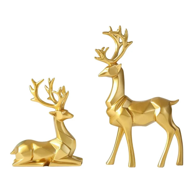 LSFYSZD Christmas Reindeer Figurines Nordic Small Resin Sitting Standing Deer Statues | Walmart (US)