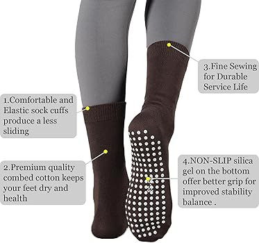 Flydo Pilates Grippy Socks with Grips for Women Yoga Non Slip Long Socks for Pure Barre, Ballet,D... | Amazon (US)