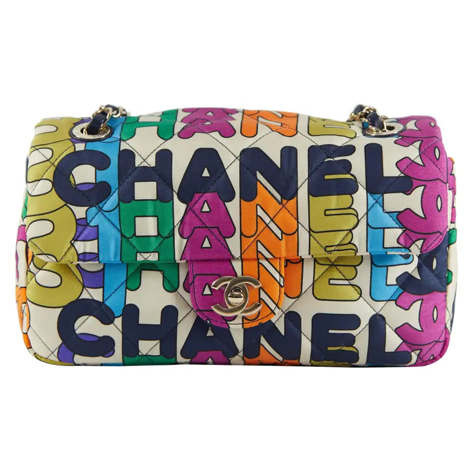 RARE CHANEL 21K RAINBOW FLAP BAG Multicolor with Gold-tone Hardware | 1stDibs