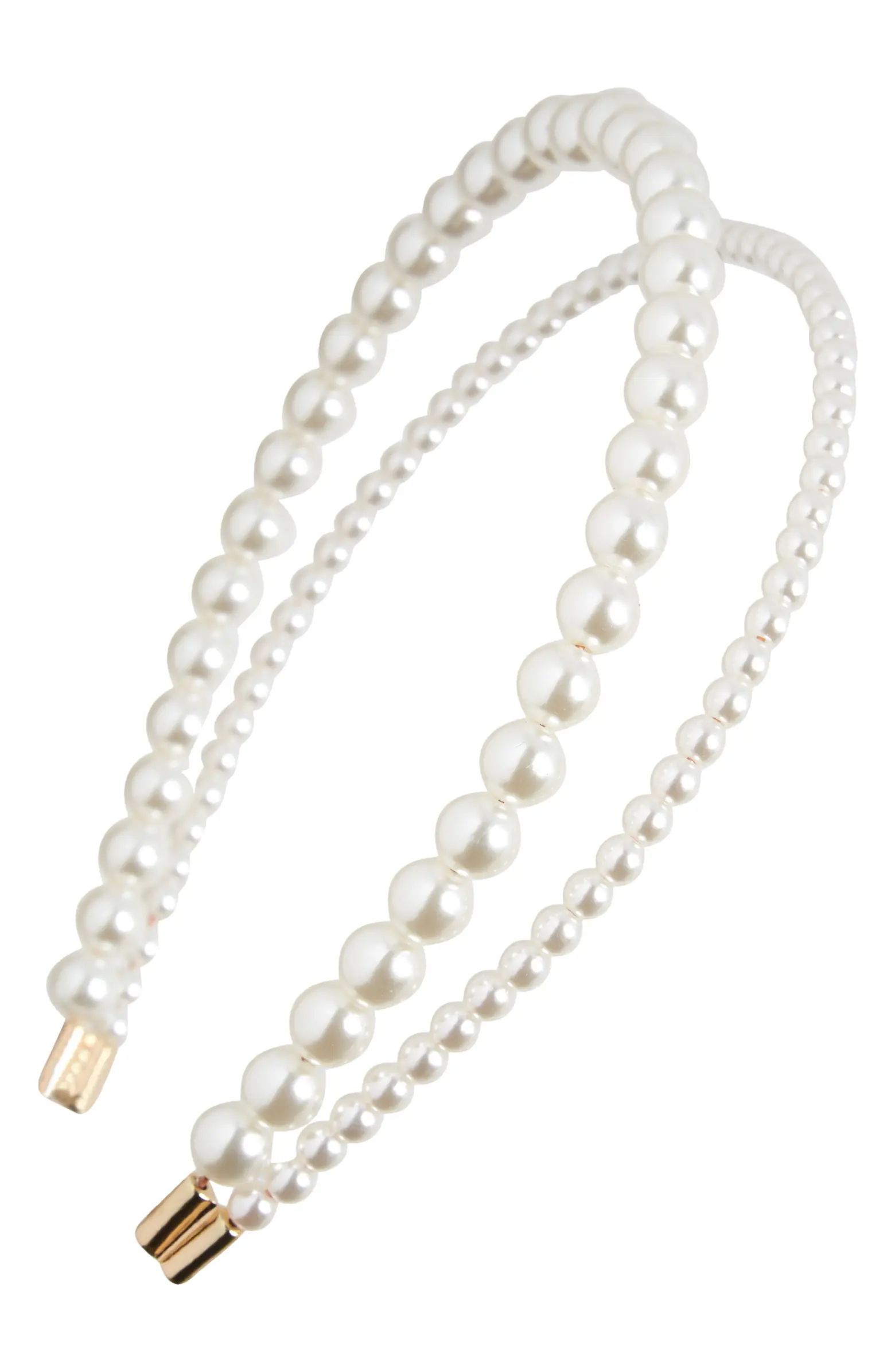 Tasha Double-Row Imitation Pearl Headband | Nordstrom | Nordstrom