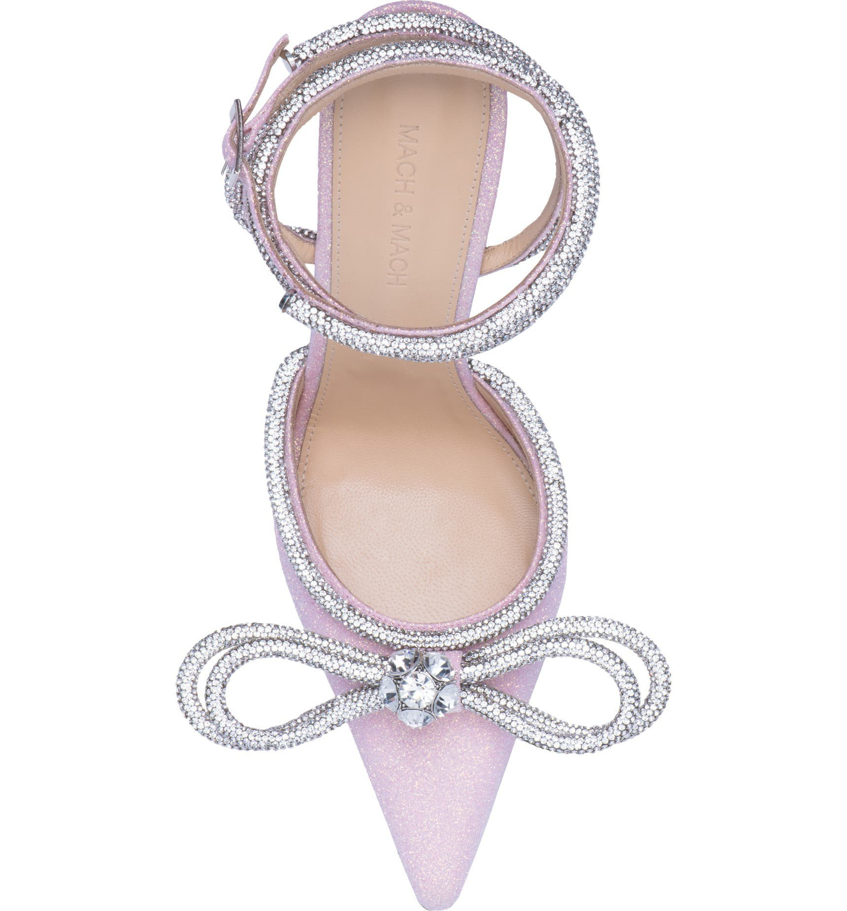 Glitter Double Crystal Bow Pointed Toe Pump | Nordstrom