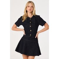 ASTR the Label | Lennon Short Sleeve Denim Jacket in Dark denim | Size M | ASTR The Label (US)