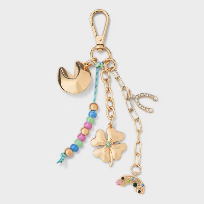 Wishbone Clover Bag Charm - A New Day™ - Gold | Target