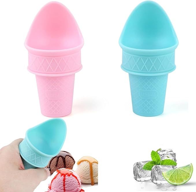 2 Pcs Plastic Ice Cream Cone Holder Ice Cream Snow Cone Rack, Ice Cream Cone, 2024 New Plastic Ic... | Amazon (US)