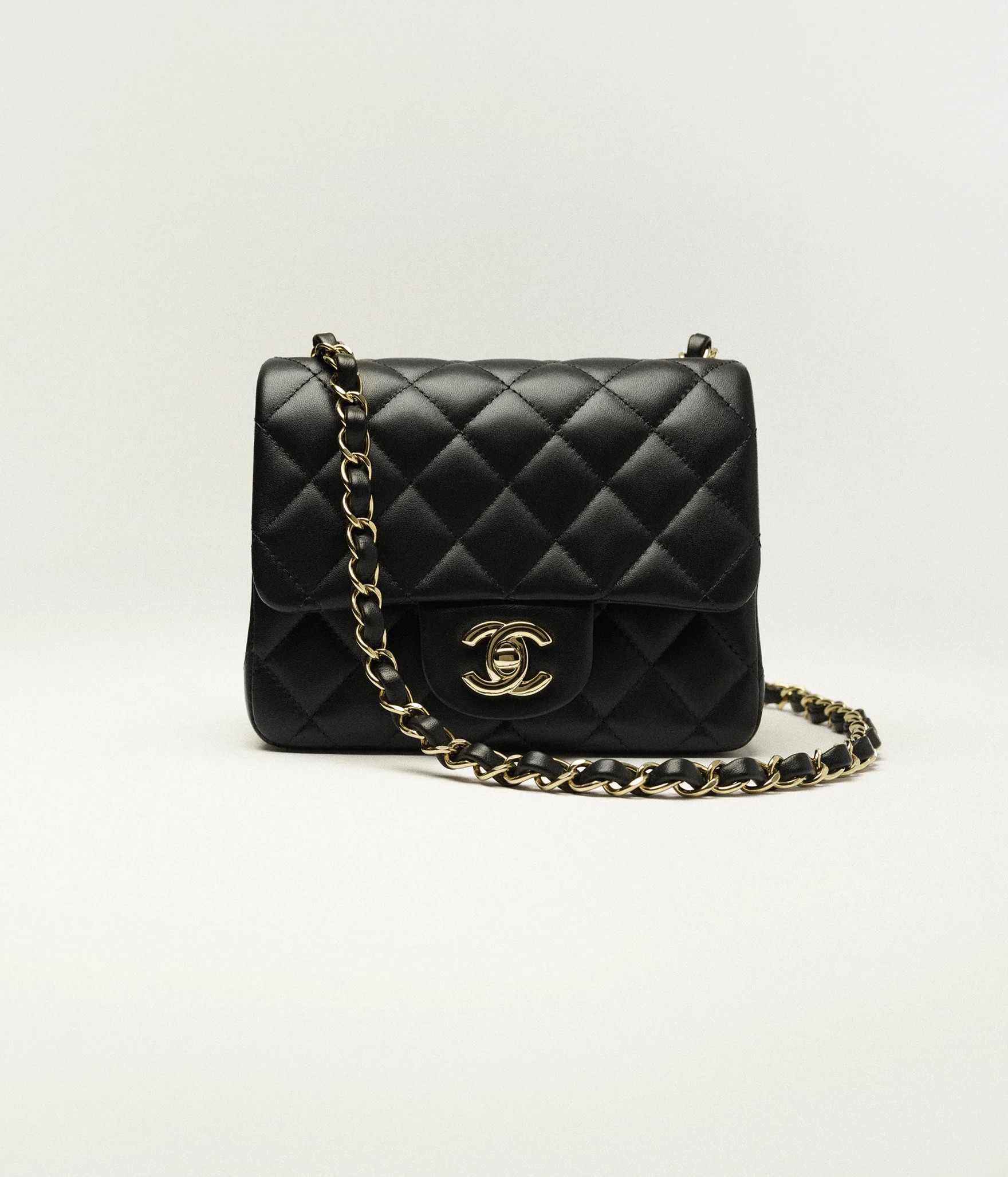 Mini classic handbag, Lambskin & gold-tone metal, black — Fashion | CHANEL | Chanel, Inc. (US)