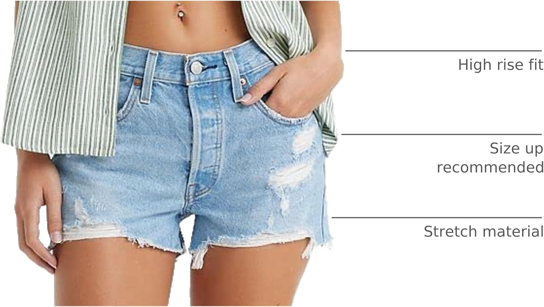 Amazon.com: Levi's Women's 501 Original Shorts, Ojai Top-Light Indigo, 25 : Clothing, Shoes & Jew... | Amazon (US)