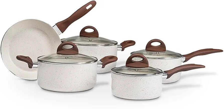 Jogo de Panelas 5 Peças Ceramic Life Granada com Fundo de Indução Brinox - Vanilla | Amazon (BR)