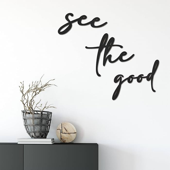 Unittype 3 Pieces See the Good Wall Art Black Wood Wall Rustic Decor with Inspirational Boho Deco... | Amazon (US)