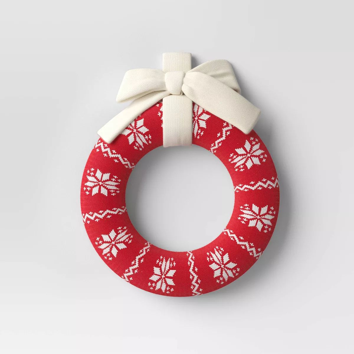 16" Knit Fair Isle Christmas Decorative Wreath Red/White - Wondershop™ | Target