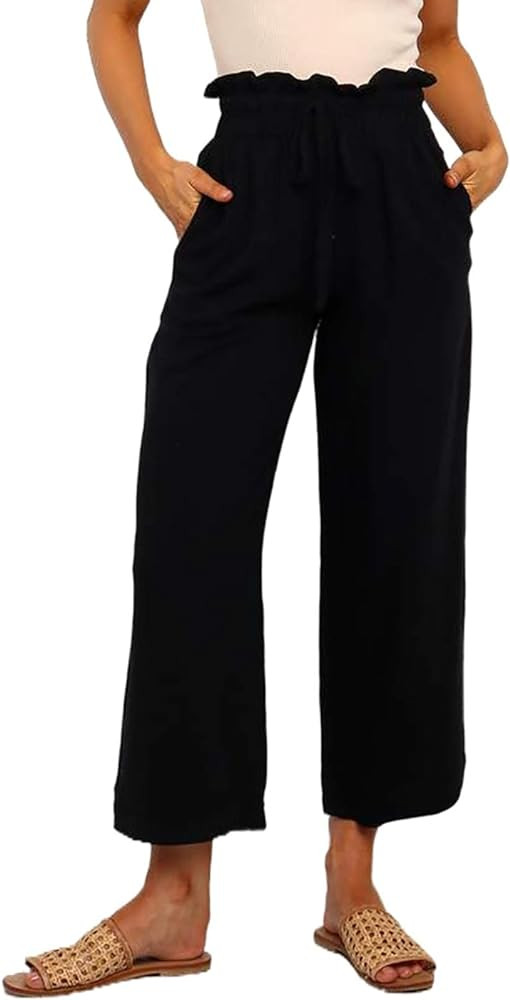 Dokotoo Womens Casual Elastic Waist Solid Comfy Jogging Jogger Pants with Pockets | Amazon (US)