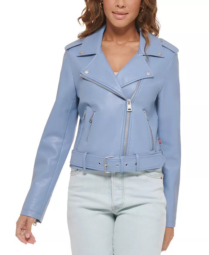 Women's Faux-Leather Moto Jacket | Macys (US)