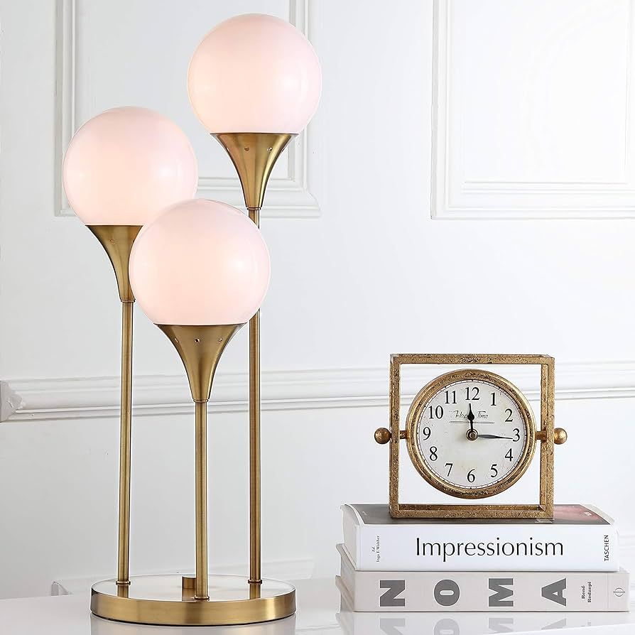 SAFAVIEH Lighting Collection Marzio Modern Brass Gold 3-Orb 25-inch Bedroom Living Room Home Offi... | Amazon (US)