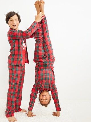 Gender-Neutral Matching Plaid Flannel Pajama Set For Kids | Old Navy (US)
