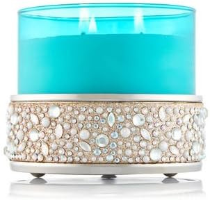 Bath and Body Works White Barn Silver 3 Wick Candle Holder Sleeve Pearls and Gems Low Profile | Amazon (US)