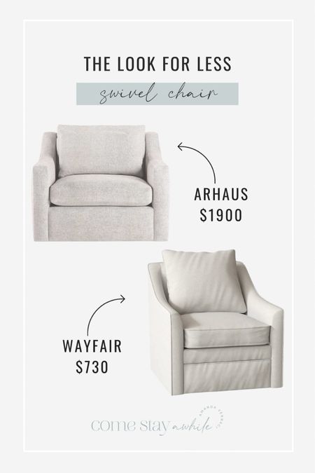Swivel chairs are the way to go! I love the piping detail on the Wayfair option, and it comes in 20+ color and fabric options! 
#livingroom #accentchair #furnituredupe

#LTKsalealert #LTKFind #LTKhome