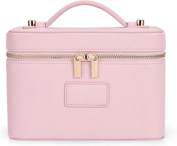 HiTotes Makeup Bag Vanity Case for Women Leather Cosmetic Bag Travel Toiletry Bags Portable Makeu... | Amazon (US)