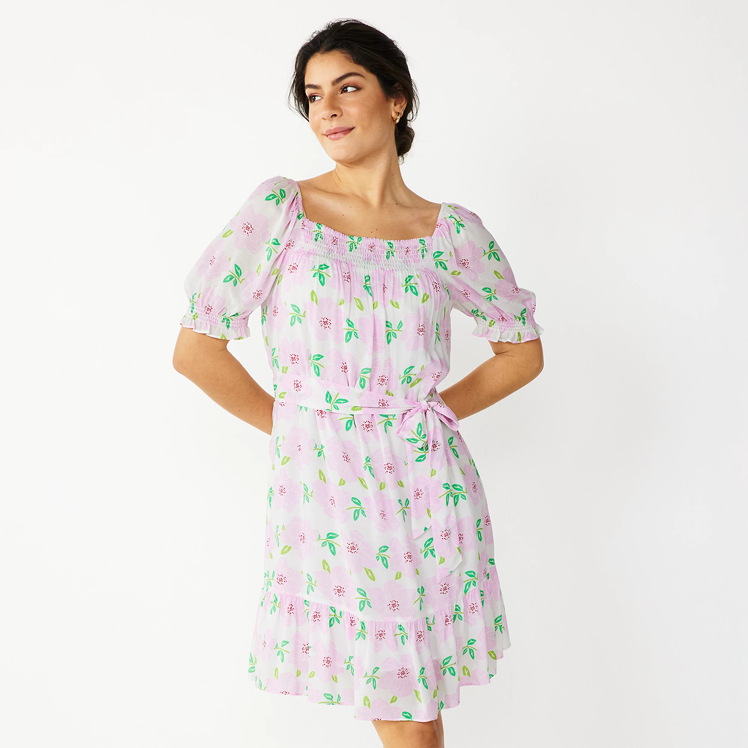 Women's DRAPER JAMES RSVP™ Smocked Neck Puff Sleeve Dress | Kohl's