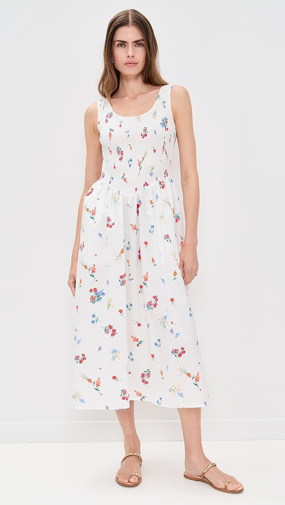 WAYF Dana Smocked Midi Dress | Shopbop | Shopbop
