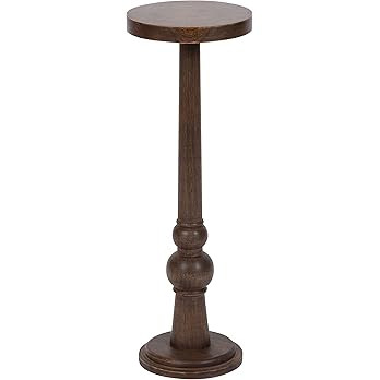 Kate and Laurel Wegner Traditional Wooden Round Drink Table, 8 x 23, Rich Brown, Elegant and Dura... | Amazon (US)