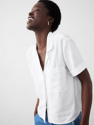 Linen-Blend Shirt | Banana Republic Factory