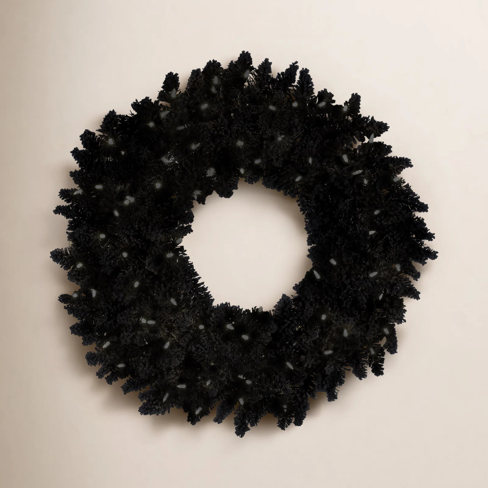 Flocked Fir Pre-Lit Dura-Lit Lighted PVC Wreath | Birch Lane