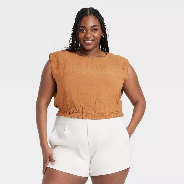 Women's Slim Fit Extended Shoulder Gauze Tank Top - A New Day™ | Target