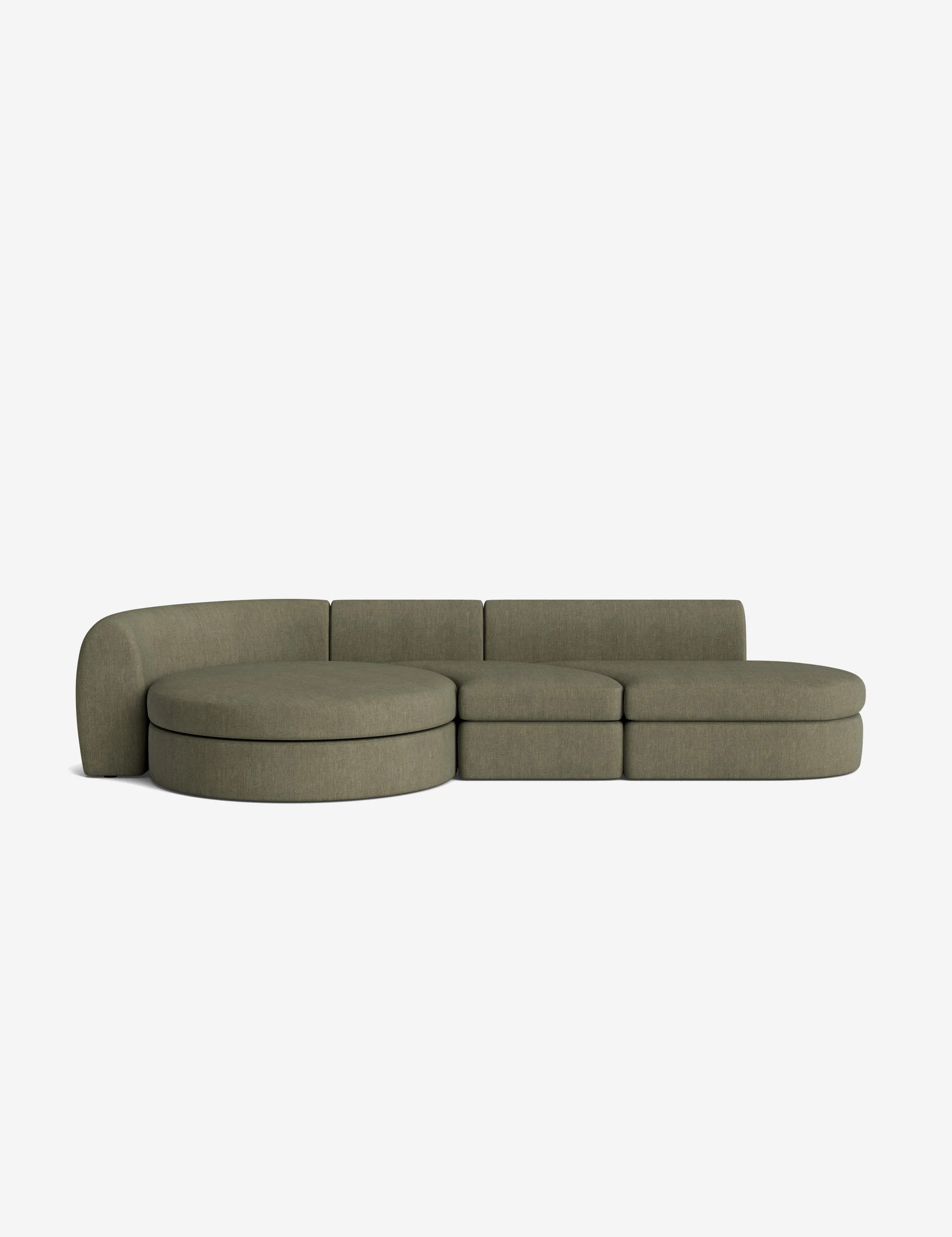 Buckley Modular Chaise Sectional Sofa, Sage Linen Weave, 144"W | Lulu and Georgia 