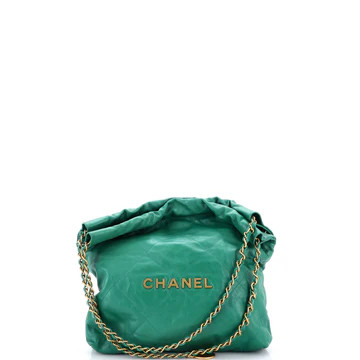 Chanel 22 Chain Hobo Quilted Calfskin Small Green 3863741 | Rebag