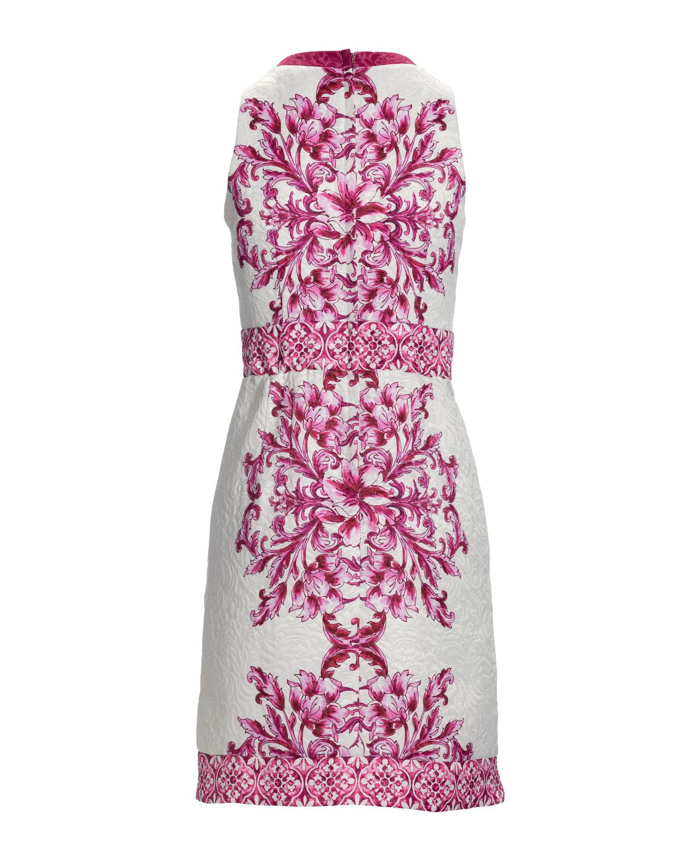 Tile Print Textured Jacquard Sheath Dress - Pink Multi | Boston Proper | Boston Proper