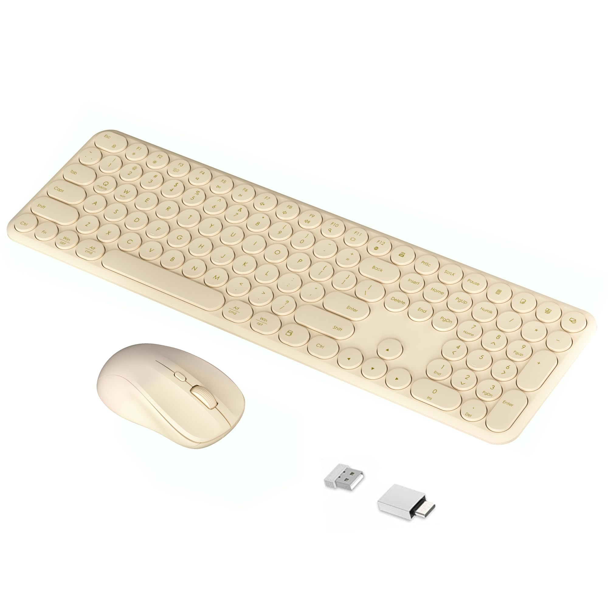 Wireless Keyboard Mouse Combo, 2.4Ghz Aesthetic Quiet Keyboard and Mouse Wireless, 110 Keys Full ... | Amazon (US)